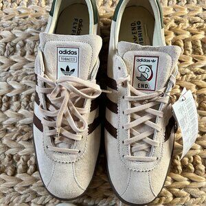 Adidas Men's Beige and Dark Brown Sneakers